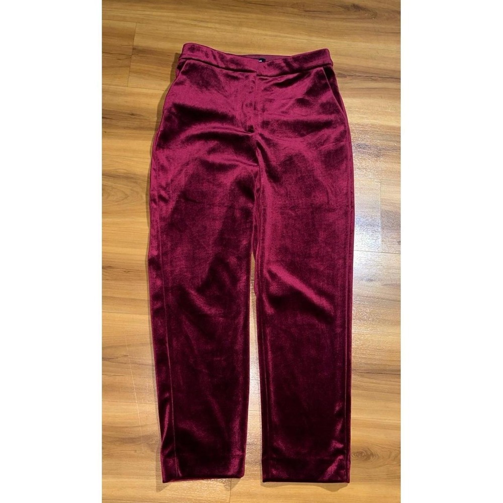NWOT Express Editor Super High Rise Straight Velvet Relaxed Trouser Pant